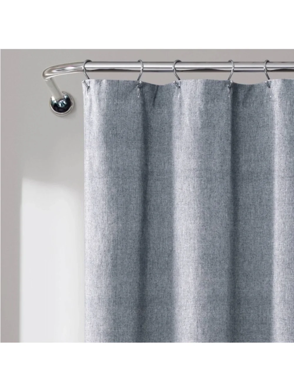 Nantucket Navy/ White Striped Shower Curtain with Fringe - 72” x 72”